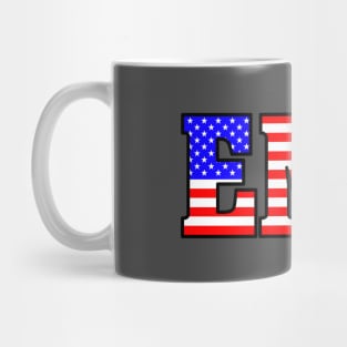 EMS - Serif style in USA flag colors Mug